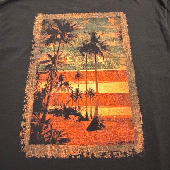 Crazy Shirts Hawaii Original Men's Graphic Tee - Palm Trees USA Flag black Med - Picture 4 of 12